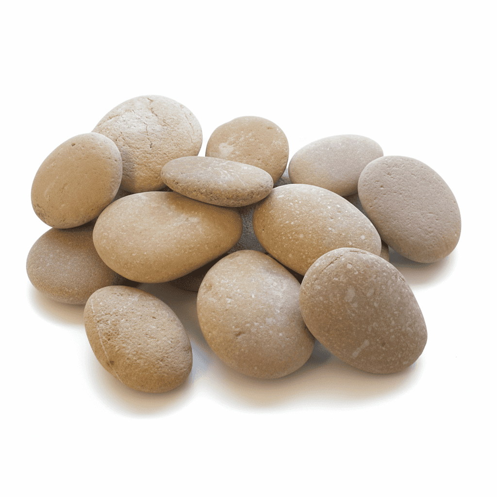 Large smooth pink Japanese garden stones from STONED brand for landscaping and decoration