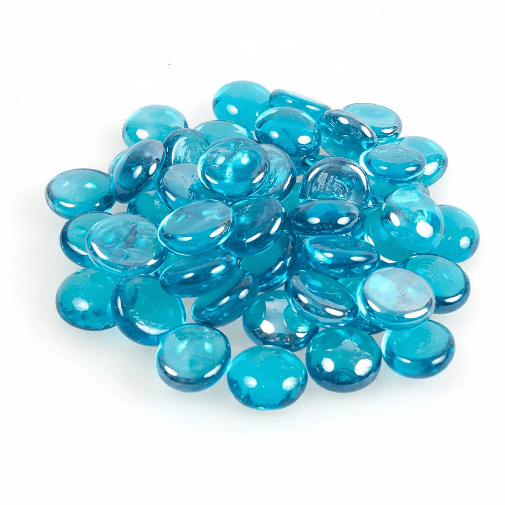STONED turquoise glass pebbles smooth rounded decorative stones for crafts and home decor SGI Online