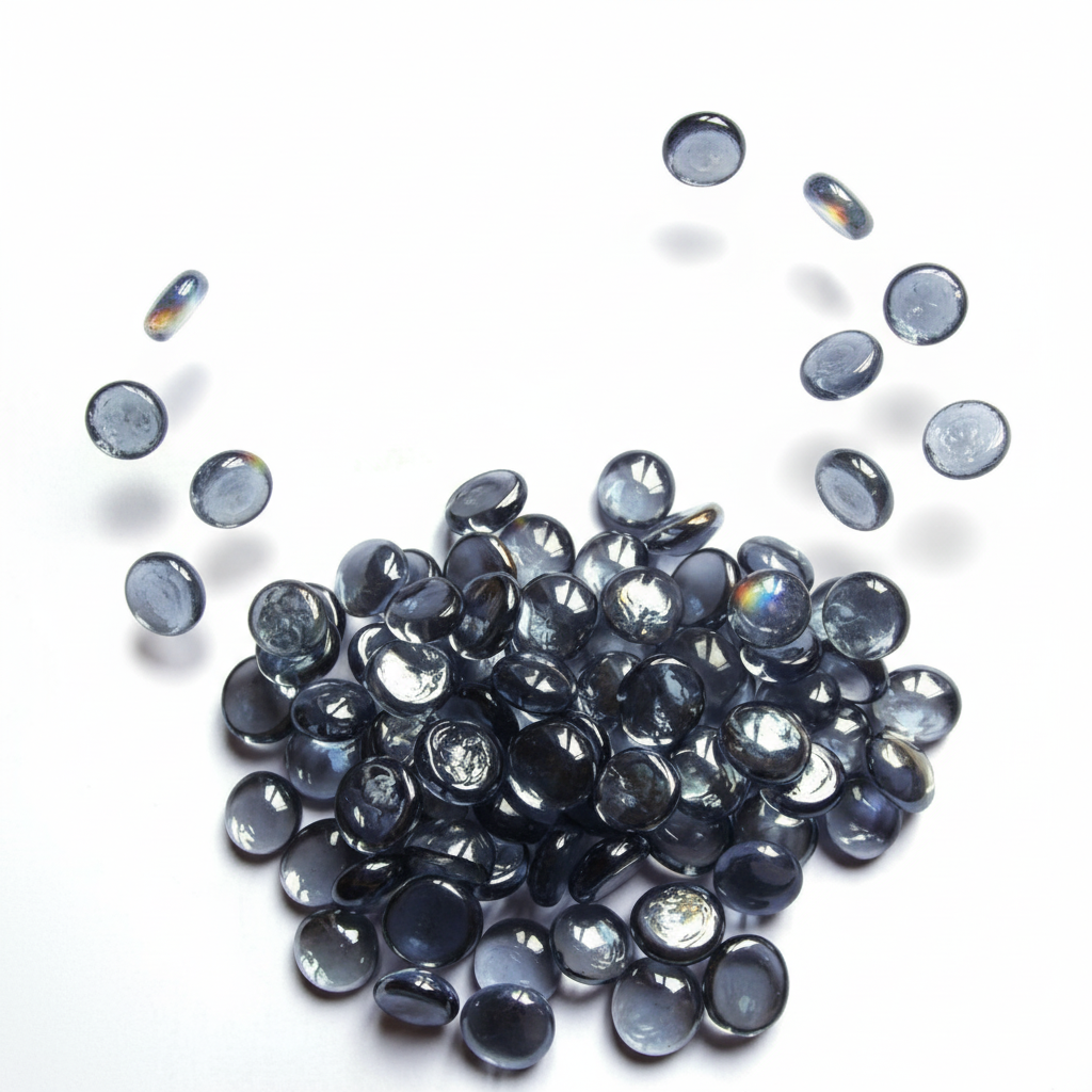 STONED 15kg grey glass pebbles with smooth rounded surfaces for decorative use SGI Online