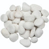 Pile of smooth snow white quartz pebbles stones by SGI Online for decorative landscaping