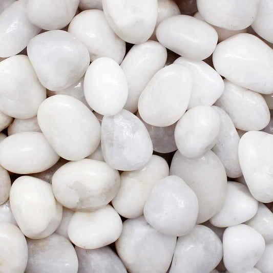 White polished pebbles for decoration by SGI Online smooth and shiny stones for home decor SGI Online