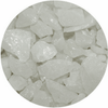 Close-up of white quartz crystal chippings 5kg showing translucent irregular shaped pieces