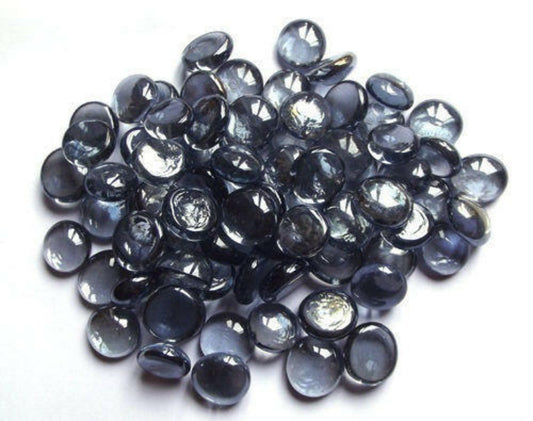 STONED 15kg grey glass pebbles with smooth polished surface for decoration and landscaping SGI Online