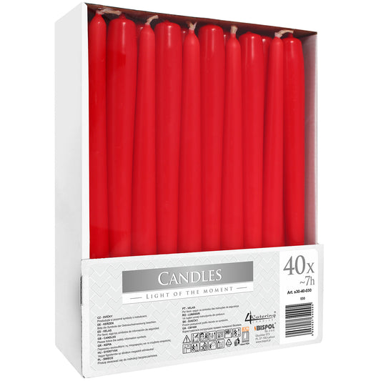 Dinner Candles Box of 40 – Red