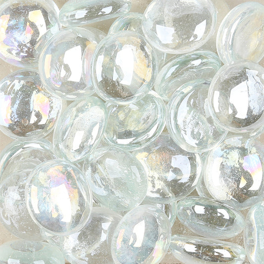 Glass Pebbles -  Clear Iridescent