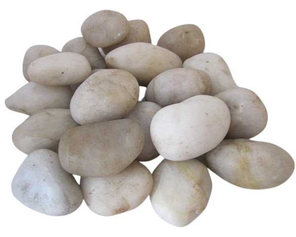 Polished River Pebbles - White
