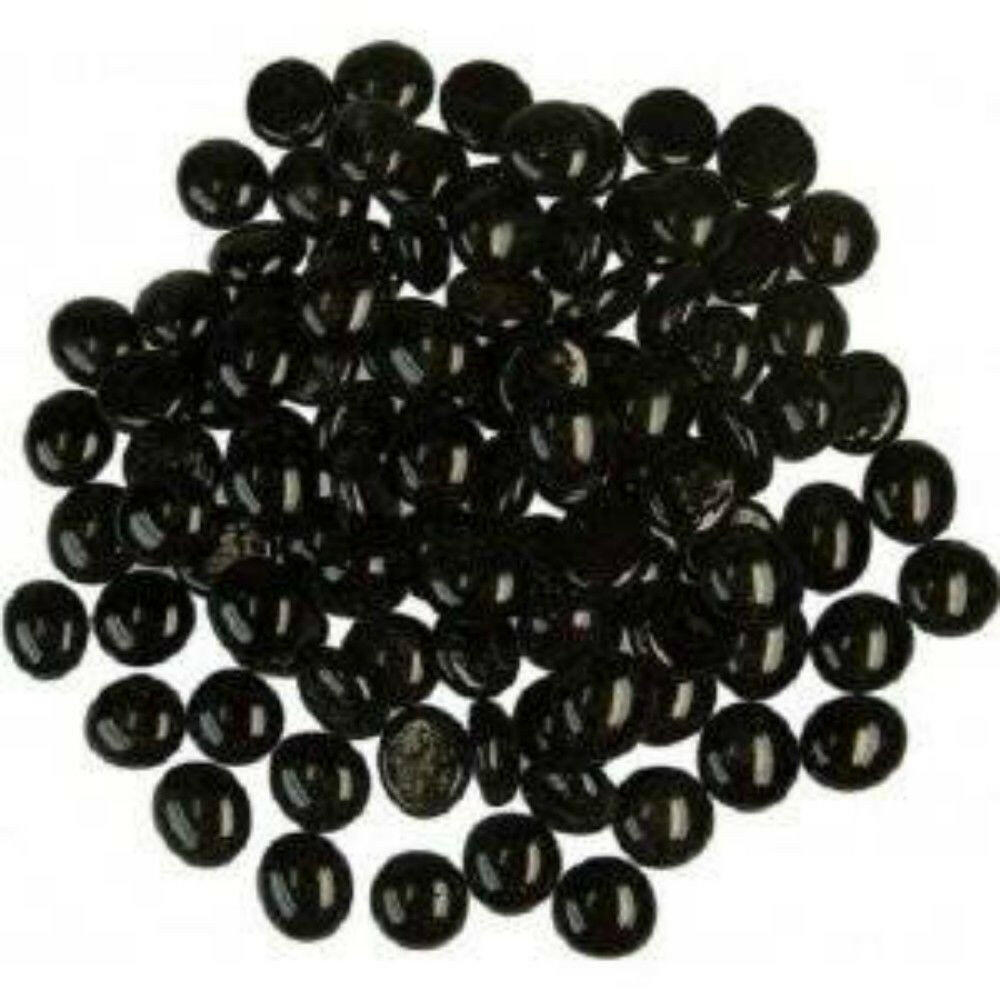 STONED black glass pebbles 15kg smooth shiny decorative stones for landscaping and crafts SGI Online