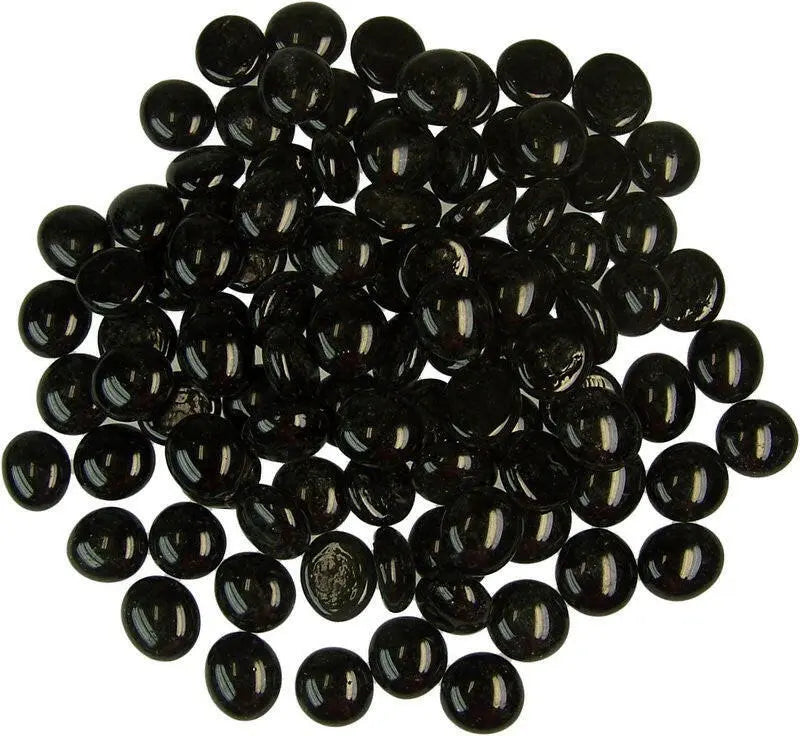 STONED black glass pebbles smooth polished decorative stones for crafts and home decor SGI Online