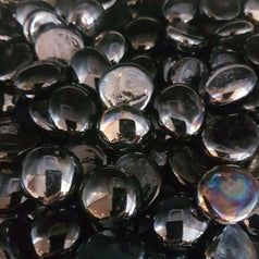 STONED black mirror glass pebbles with reflective smooth surfaces perfect for decoration
