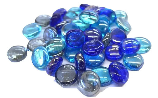 STONED blue and grey glass gems smooth polished decorative pebbles for crafts and decor SGI Online