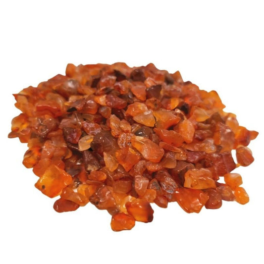 Carnelian gemstone chips 1kg pile of polished orange and reddish brown stones from SGI Online SGI Online