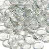 Close-up of clear glass pebbles 15kg showing smooth, rounded stones for décor and crafts