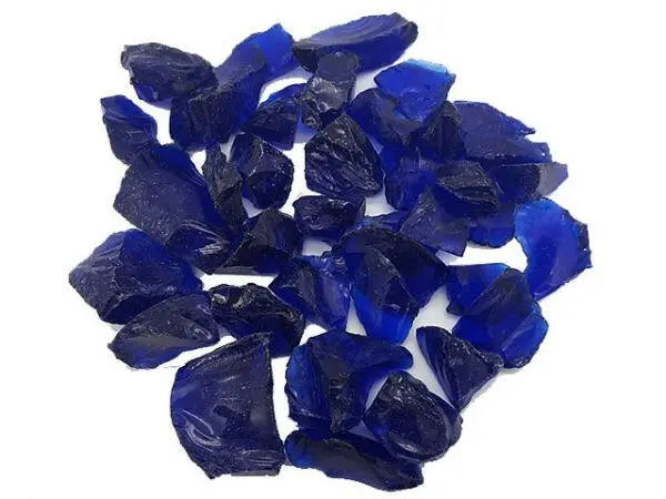 STONED cobalt blue glass chippings with rich deep blue color and irregular shapes for decorative use SGI Online