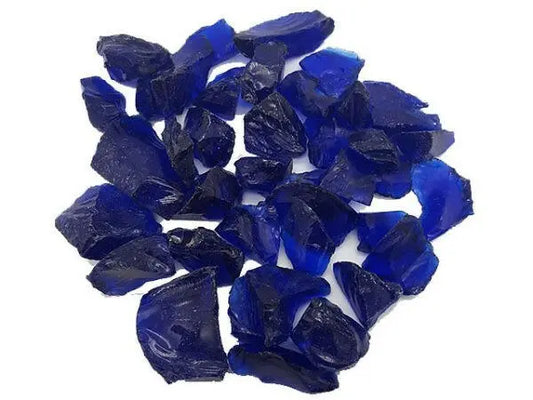 STONED cobalt blue glass chippings with rich deep blue color and irregular shapes for decorative use SGI Online