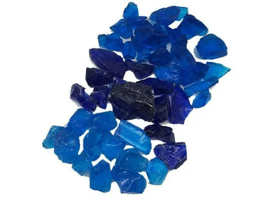 STONED electric blue glass chippings in various shades and irregular shapes for decorative use SGI Online