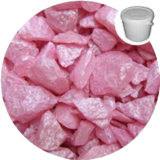 SGI Online pink quartz crystal chippings in vibrant pink color for decorative landscaping SGI Online