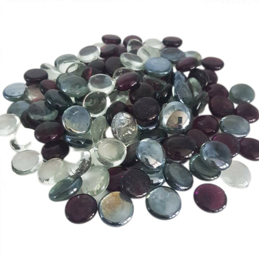 Glass Pebbles - Purple, Grey & Clear Mix