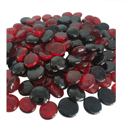 STONED red and black glass pebbles with smooth shiny surfaces for decoration and crafts SGI Online