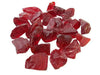 STONED red glass chippings with vibrant translucent red color and irregular shapes for decoration