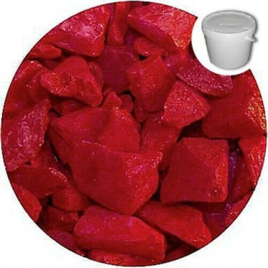Red quartz crystal chippings by SGI Online vibrant colored chippings for decoration or landscaping SGI Online