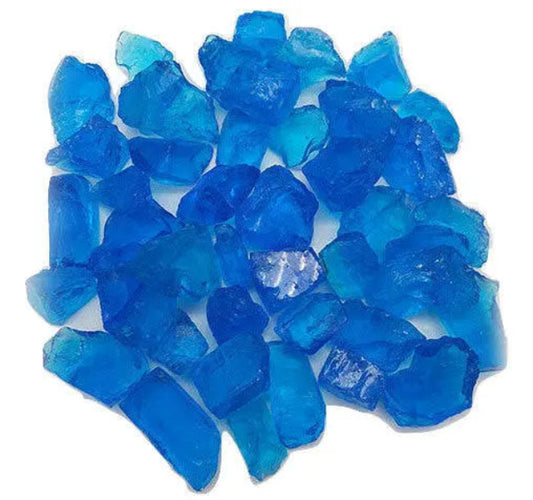 STONED turquoise glass chippings 5kg in vibrant blue shades with irregular shapes for decorative use SGI Online