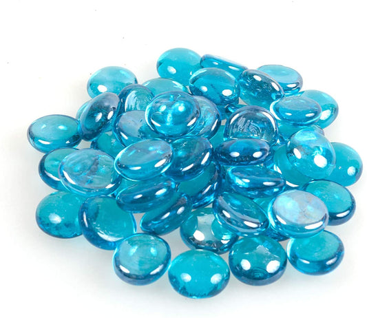 STONED turquoise glass pebbles 20kg with smooth, shiny surface in vibrant blue color SGI Online