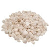 Pile of polished white quartz gemstone chips from SGI Online for jewelry and crafts
