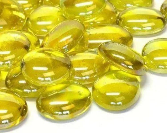STONED yellow glass pebbles smooth translucent decorative glass pieces for crafts and decor SGI Online